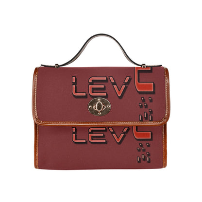 fz red levels handbag one size / fz - levels bag all over print waterproof canvas bag(model1641)(brown strap)