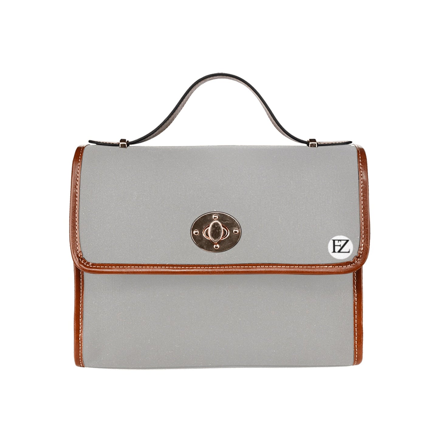 fz original handbag one size / fz - grey all over print waterproof canvas bag(model1641)(brown strap)
