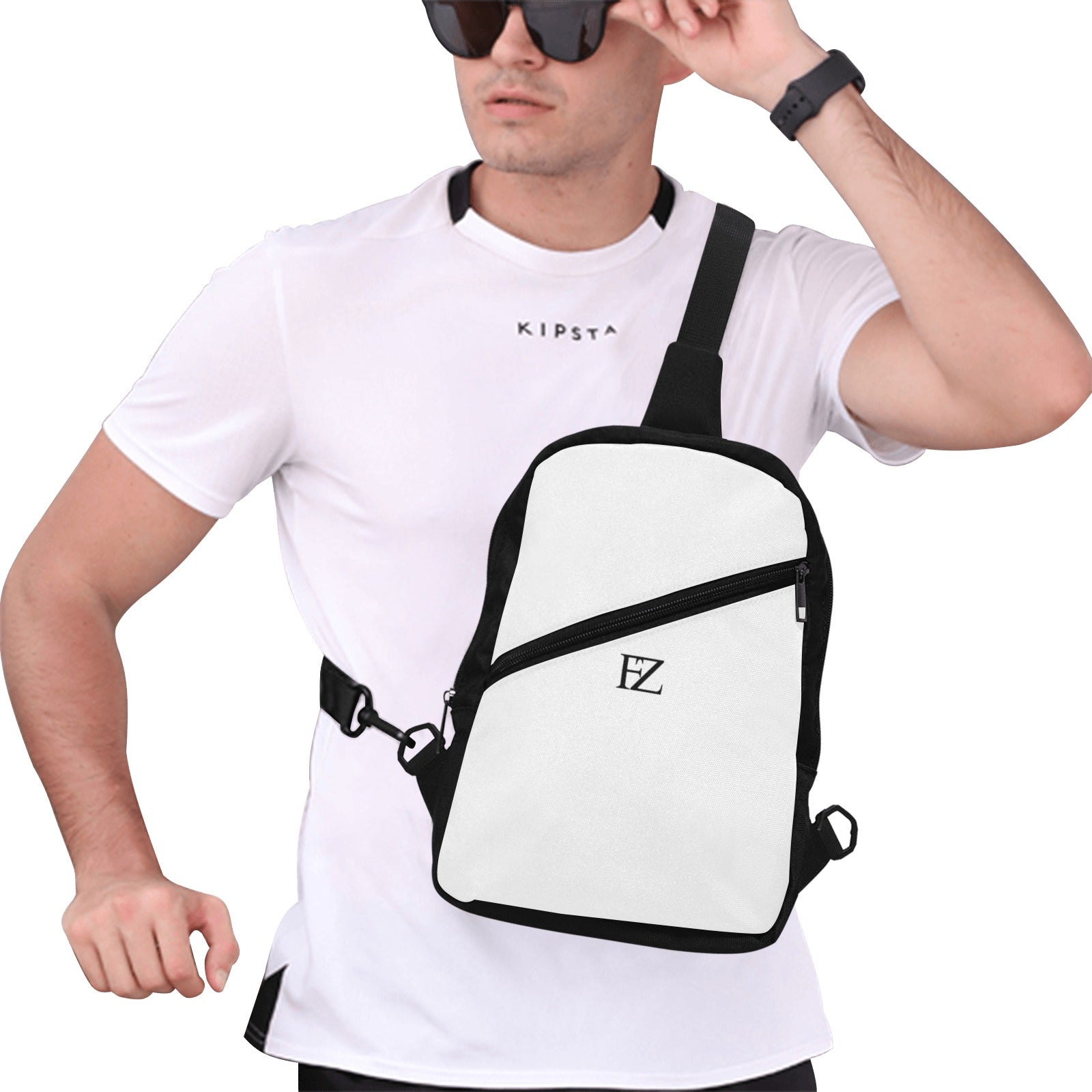 fz men's chest bag one size / fz chest bag-white men's chest bag (model1726)