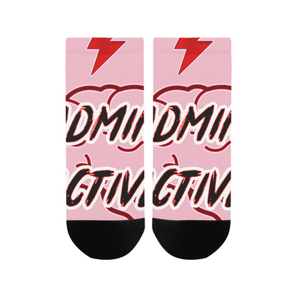 fz women's mind ankle socks one size / fz mind socks - pink women's ankle socks