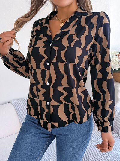 FZ Women's Printed Button Up Long Sleeve Work Top - FZwear