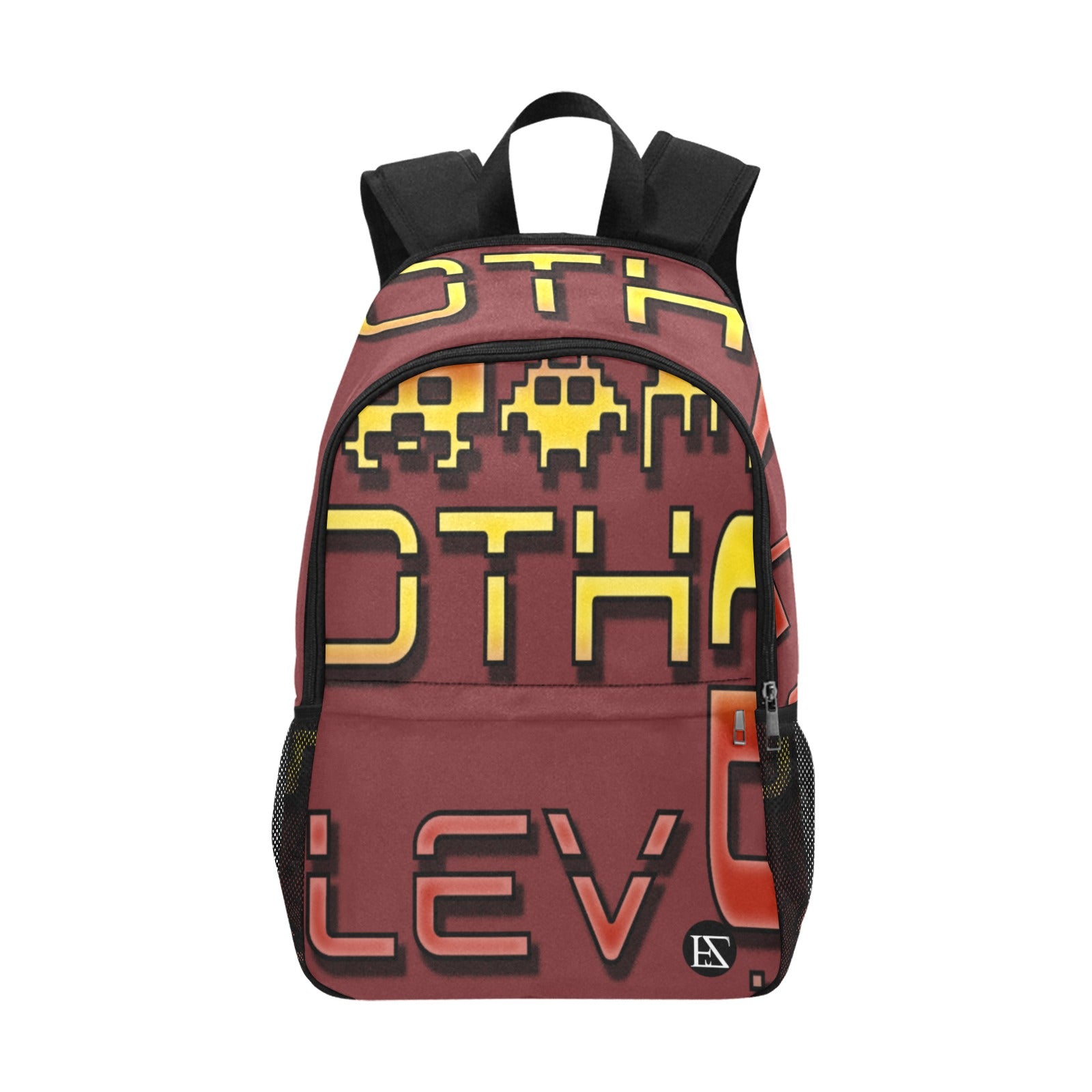 fz red levels backpack one size / fz levels backpack - burgundy all-over print unisex casual backpack with side mesh pockets (model 1659)