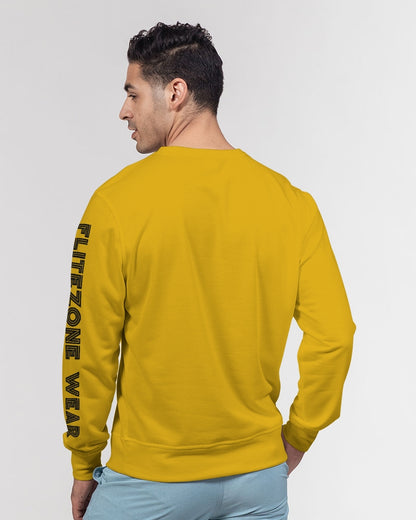 yellow zone men's classic french terry crewneck pullover