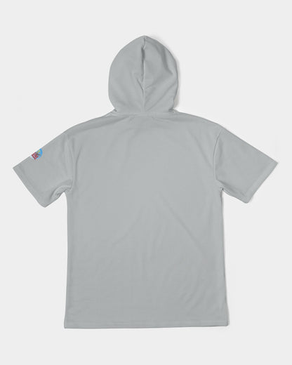 flying grey men's premium heavyweight short sleeve hoodie