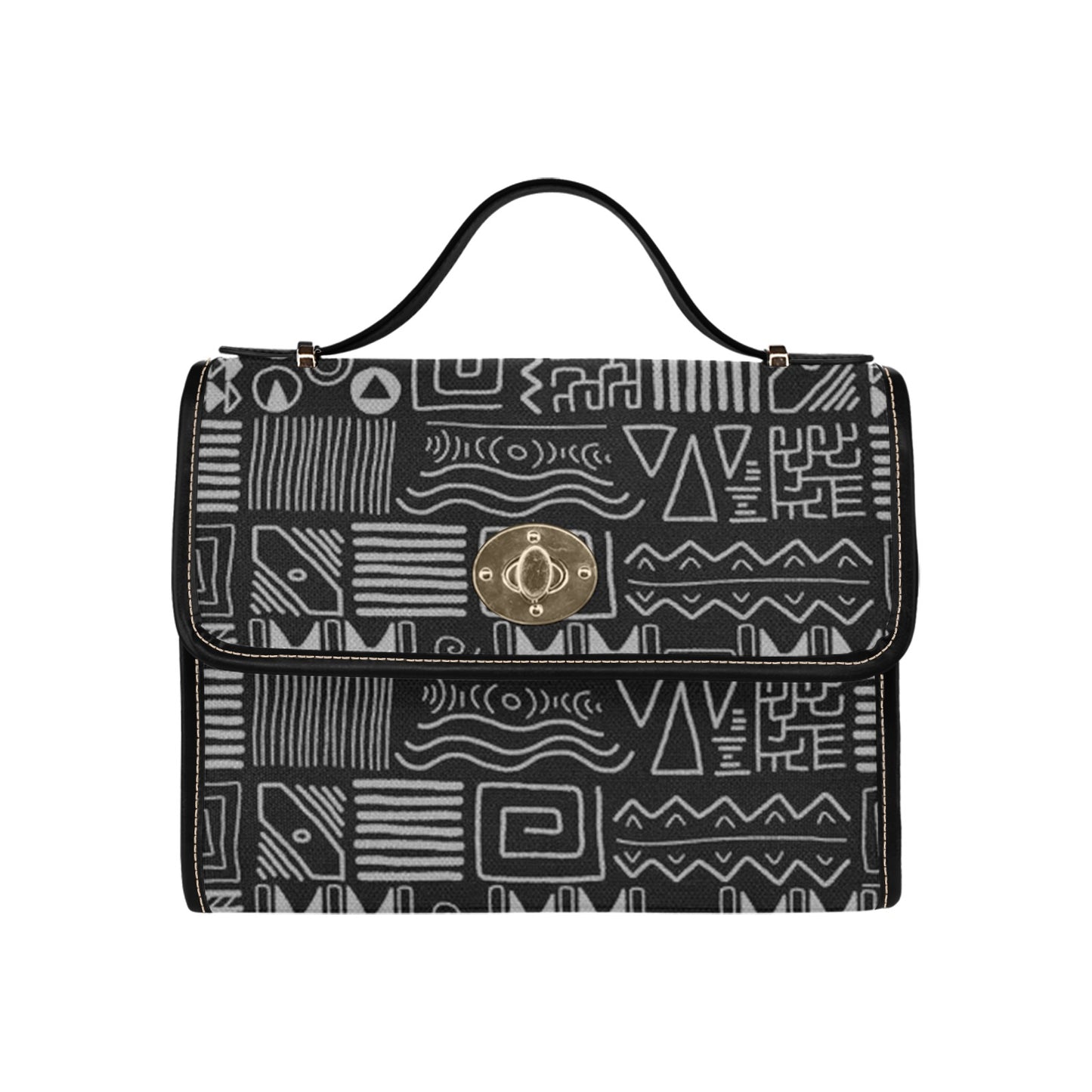 fz multi-designed handbag one size / fz egypt handbag all over print canvas bag (model 1641)(black)
