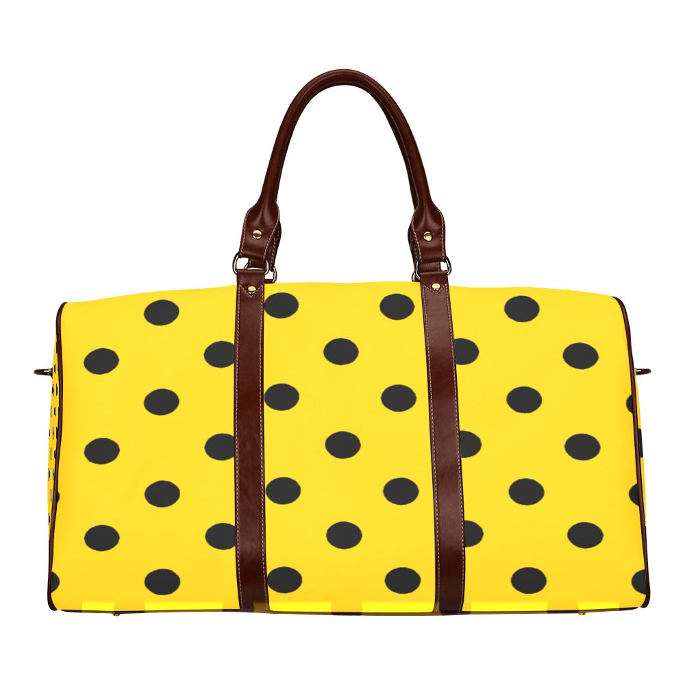 fz dot travel bag - small one size / fz dot travel bag - yellow travel bag brown (small) (model 1639)