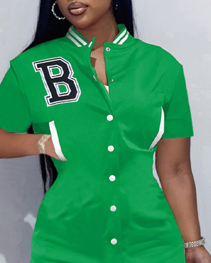 FZ Women's Print Baseball Collar Dress - FZwear