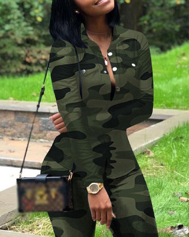 FZ Women's Camouflage Print Pants Set - FZwear