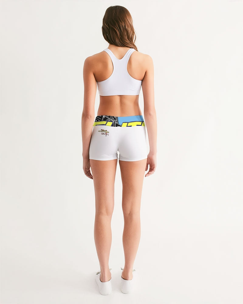 white zone upgraded women's mid-rise yoga shorts