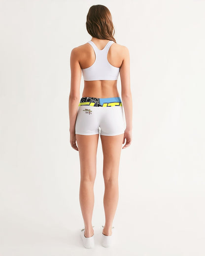 white zone upgraded women's mid-rise yoga shorts