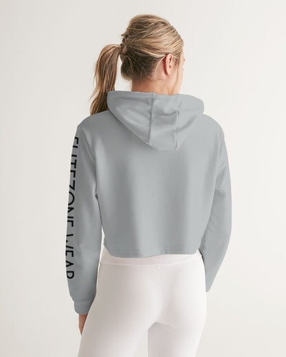 flying grey women's cropped hoodie