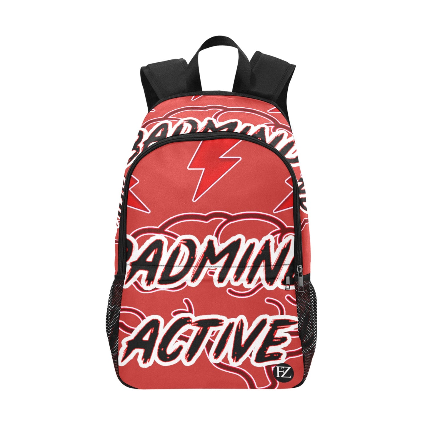 fz mind backpack one size / fz mind backpack - red all-over print unisex casual backpack with side mesh pockets (model 1659)