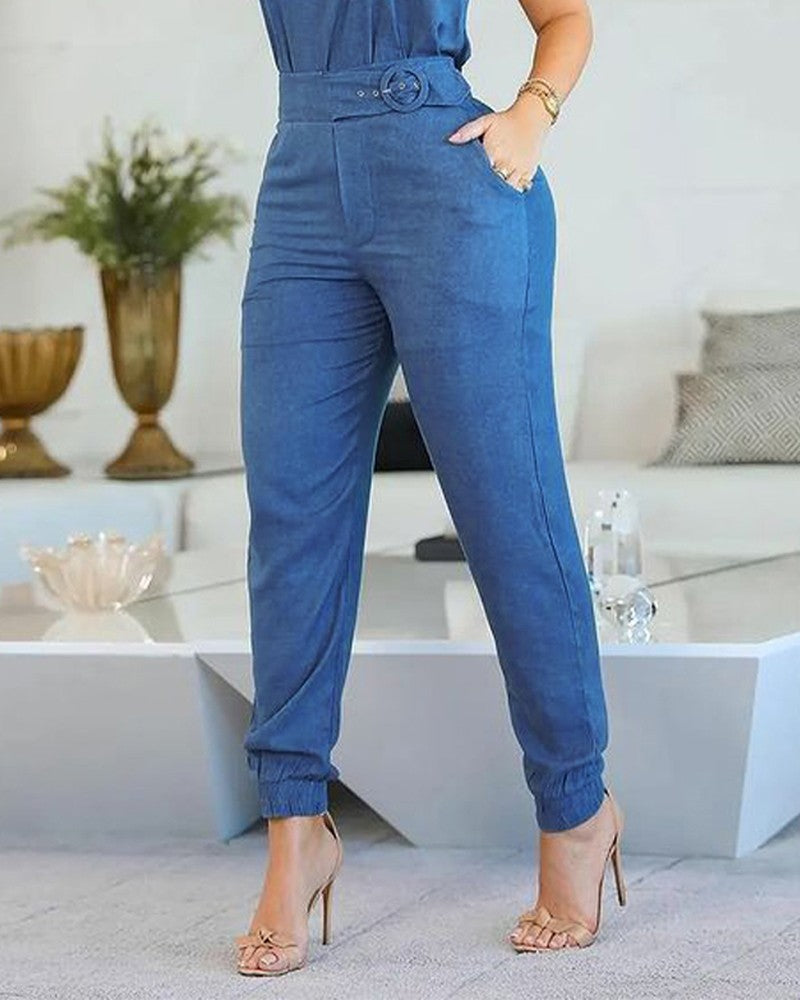 FZ Women's Frill Hem Design Pants Suit - FZwear