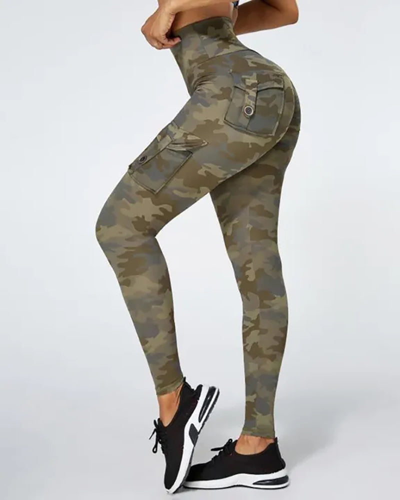 FZ Women's Camouflage Print Pocket Leggings - FZwear