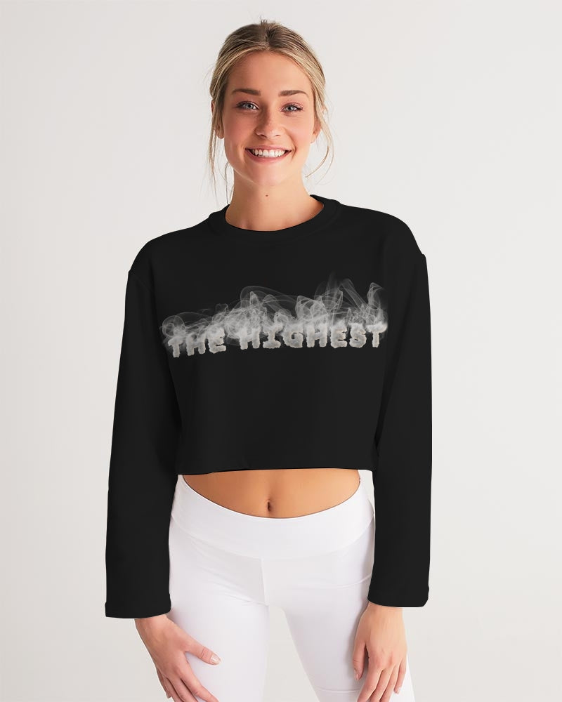 smokin black women's cropped sweatshirt