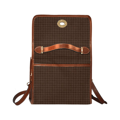 fz women's plaid hand bag all over print waterproof canvas bag(model1641)(brown strap)