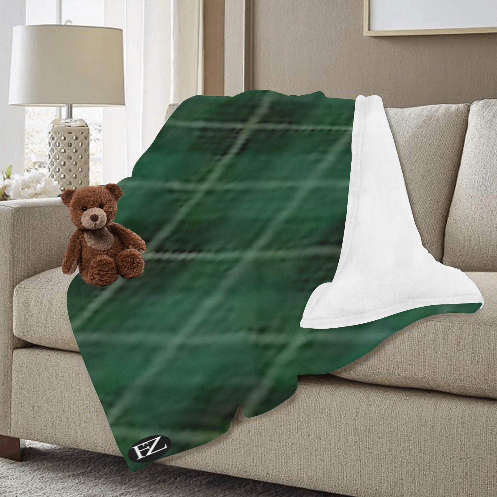 cozy thick blanket green ultra-soft micro fleece blanket 60"x80" (thick)