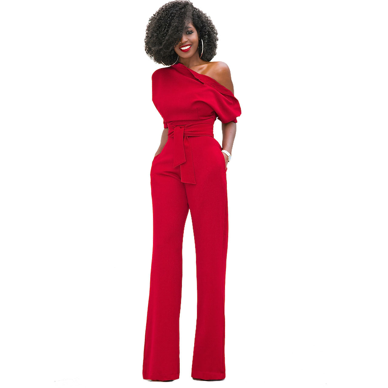 FZ Women's Diagonal One Piece Wide Leg Jumpsuit - FZwear