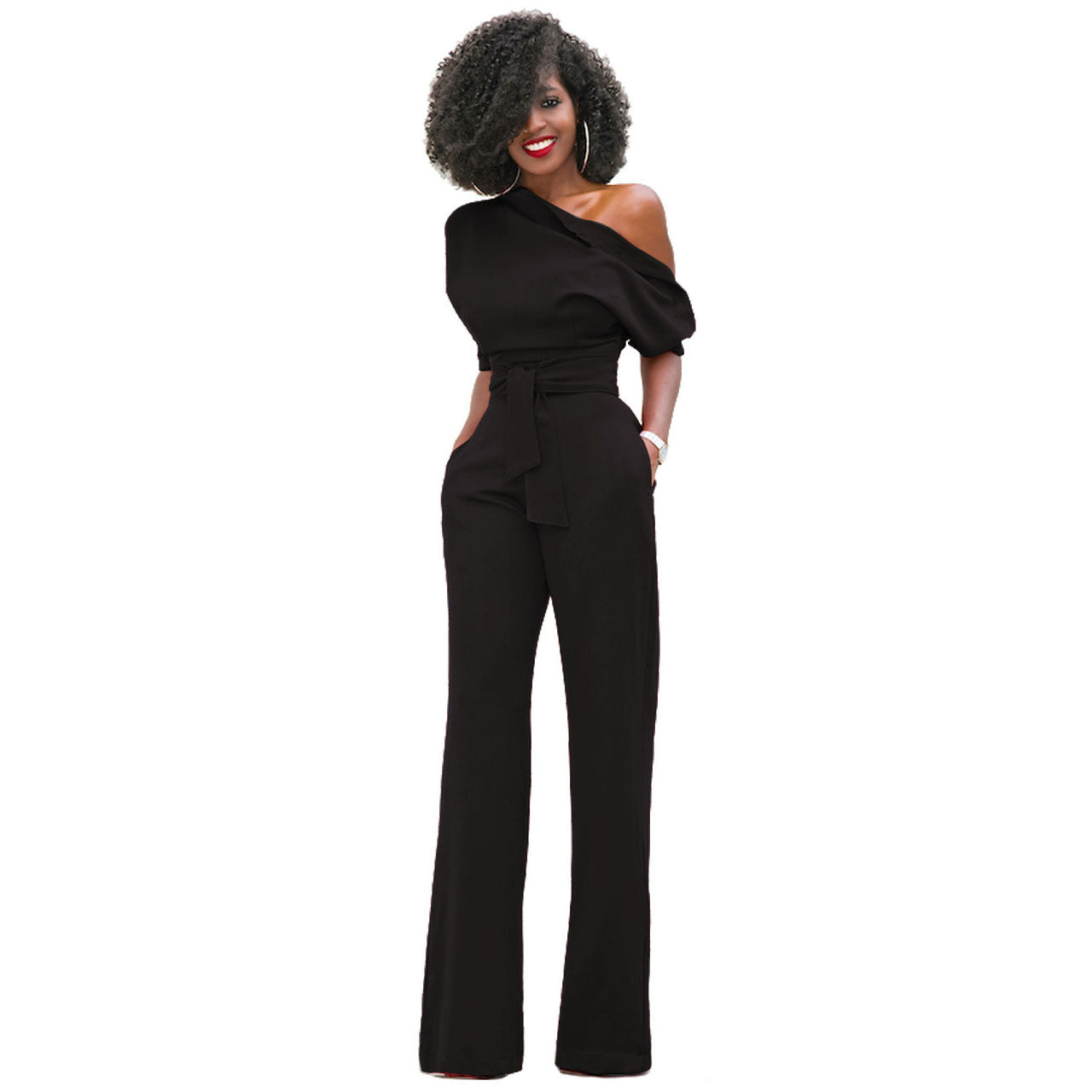 FZ Women's Diagonal One Piece Wide Leg Jumpsuit - FZwear