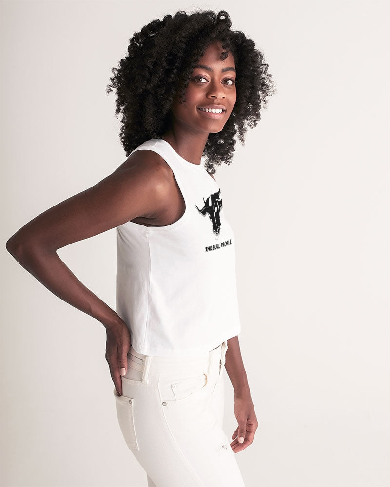 the white  bull women's cropped tank