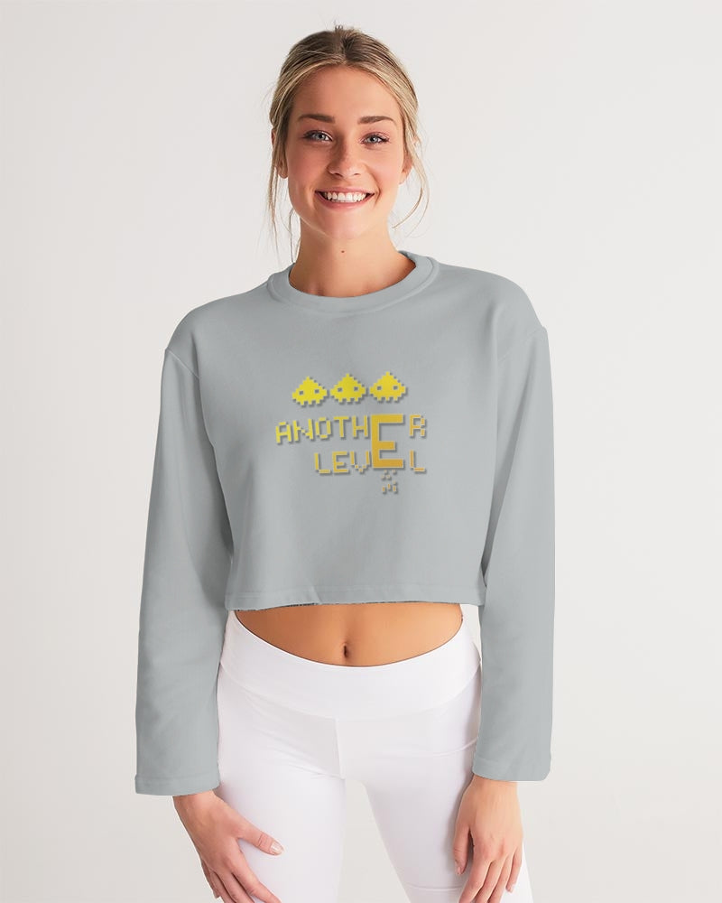 flying grey women's cropped sweatshirt