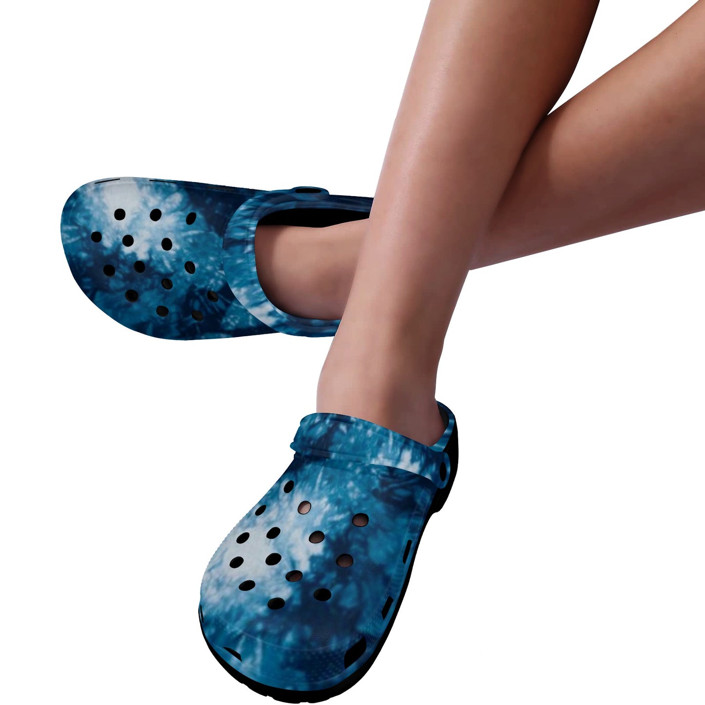 fz unisex sandals - abstract blue custom print adults clogs