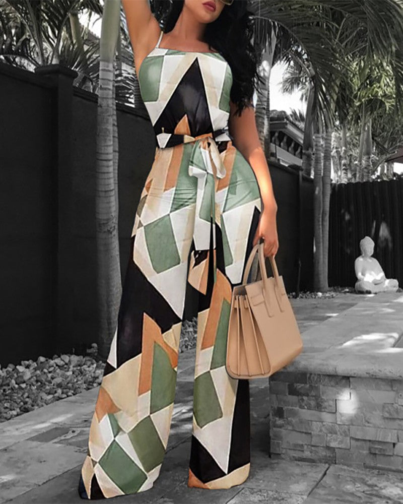 FZ Women's Belted Wide Leg Denim Jumpsuit - FZwear