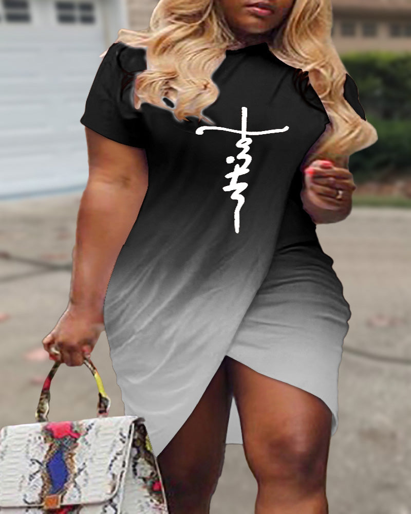 FZ Women's Plus Size Figure Print Warp Dress - FZwear