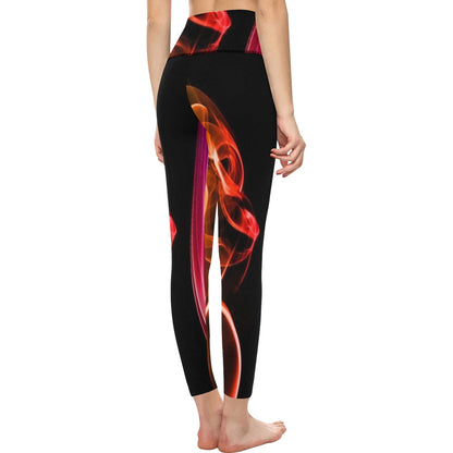 fz women's designer leggings - abstract women's high-waisted leggings (model l36)