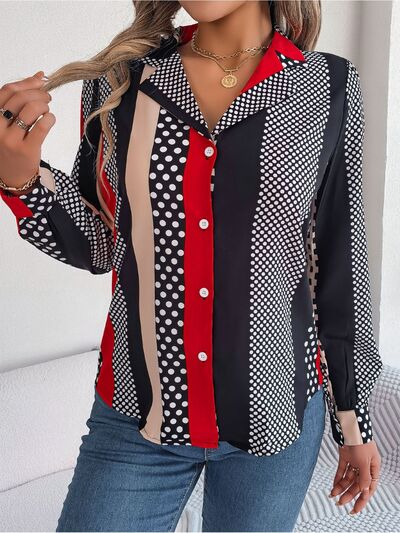 FZ Women's Polka Dot Contrast Work Top - FZwear