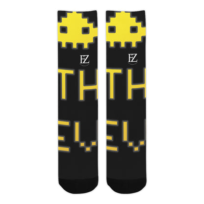 fz unisex socks - yellow one size / fz socks - black sublimated crew socks(made in usa)