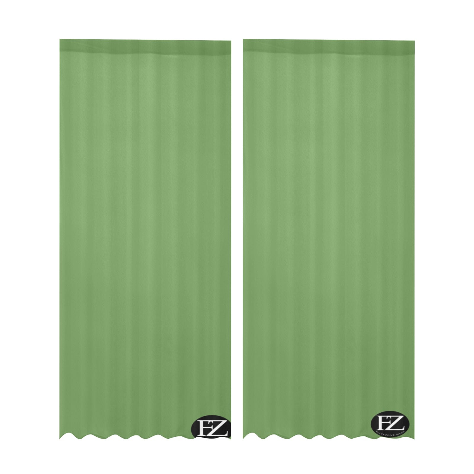 fz gauze curtain one size / fz room curtains - green gauze curtain 28"x95" (two pieces)