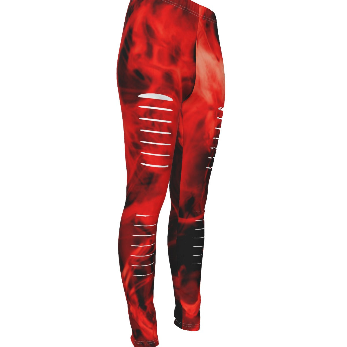 all-over print women's ripped leggings