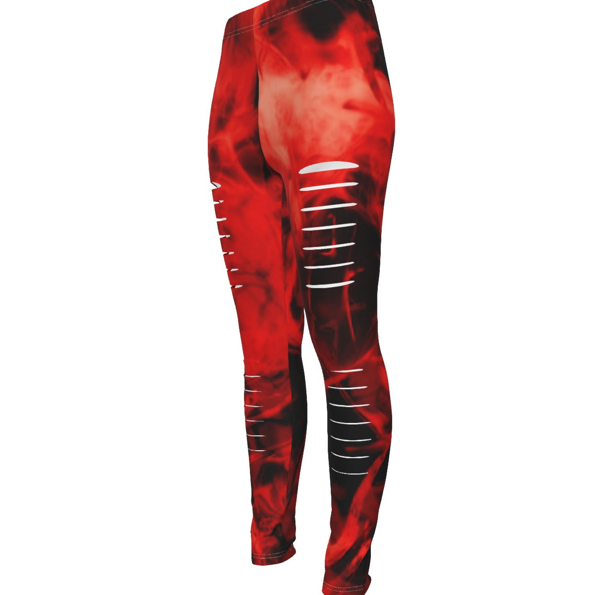 all-over print women's ripped leggings