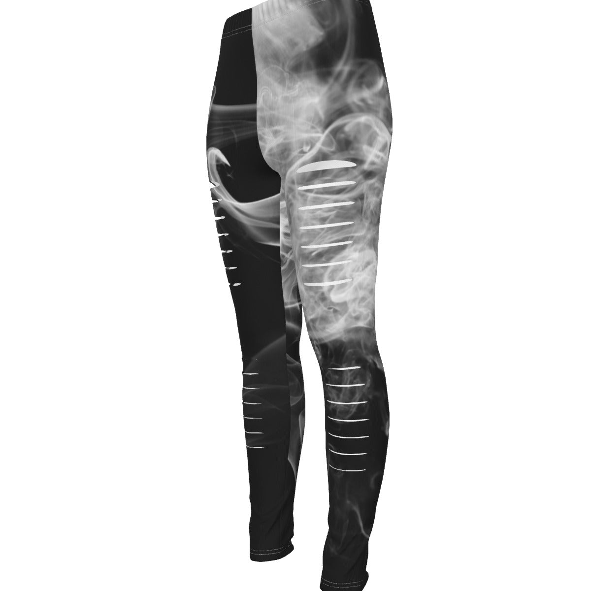 all-over print women's ripped leggings