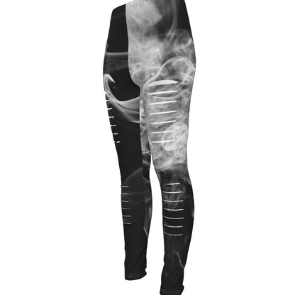 all-over print women's ripped leggings