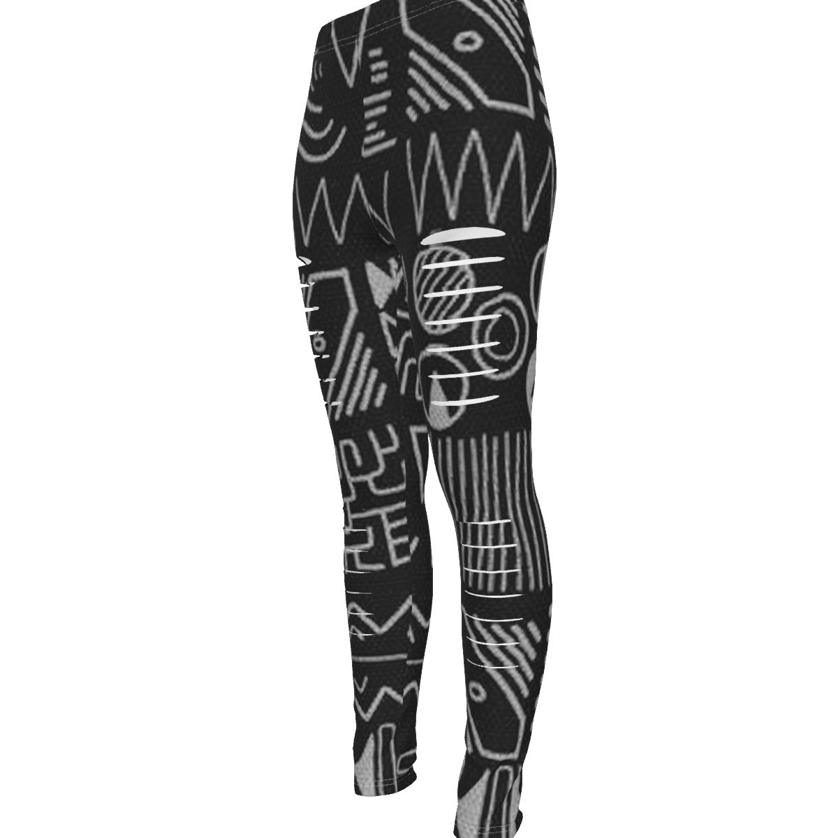 all-over print women's ripped leggings