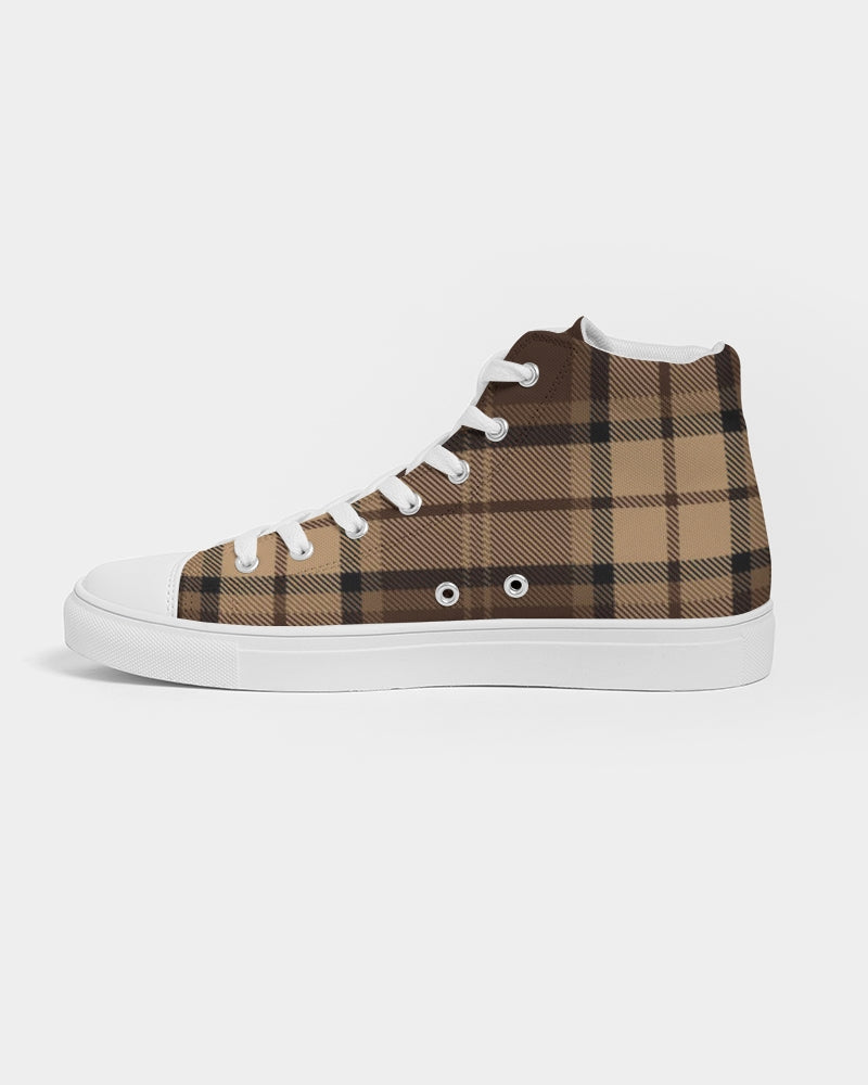 fz plaid men's hightop canvas shoe