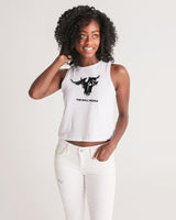 the white  bull women's cropped tank