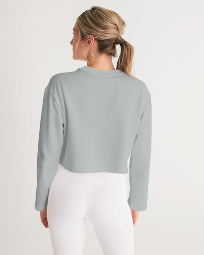flying grey women's cropped sweatshirt