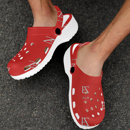 fz unisex sandals - red custom print adults clogs