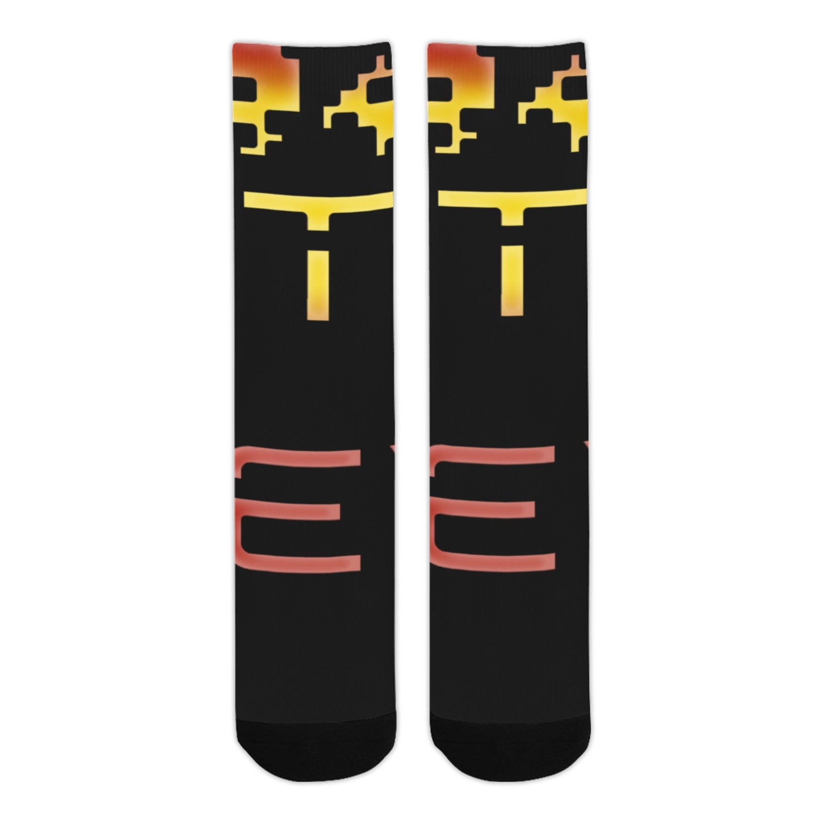 fz unisex socks - red one size / fz socks - black sublimated crew socks(made in usa)