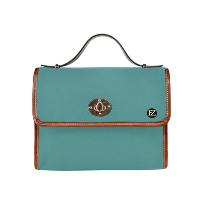 fz original handbag one size / fz 0riginal handbag - new blue all over print waterproof canvas bag(model1641)(brown strap)