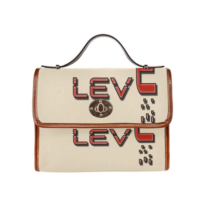 fz red levels handbag one size / fz - levels bag-creme all over print waterproof canvas bag(model1641)(brown strap)