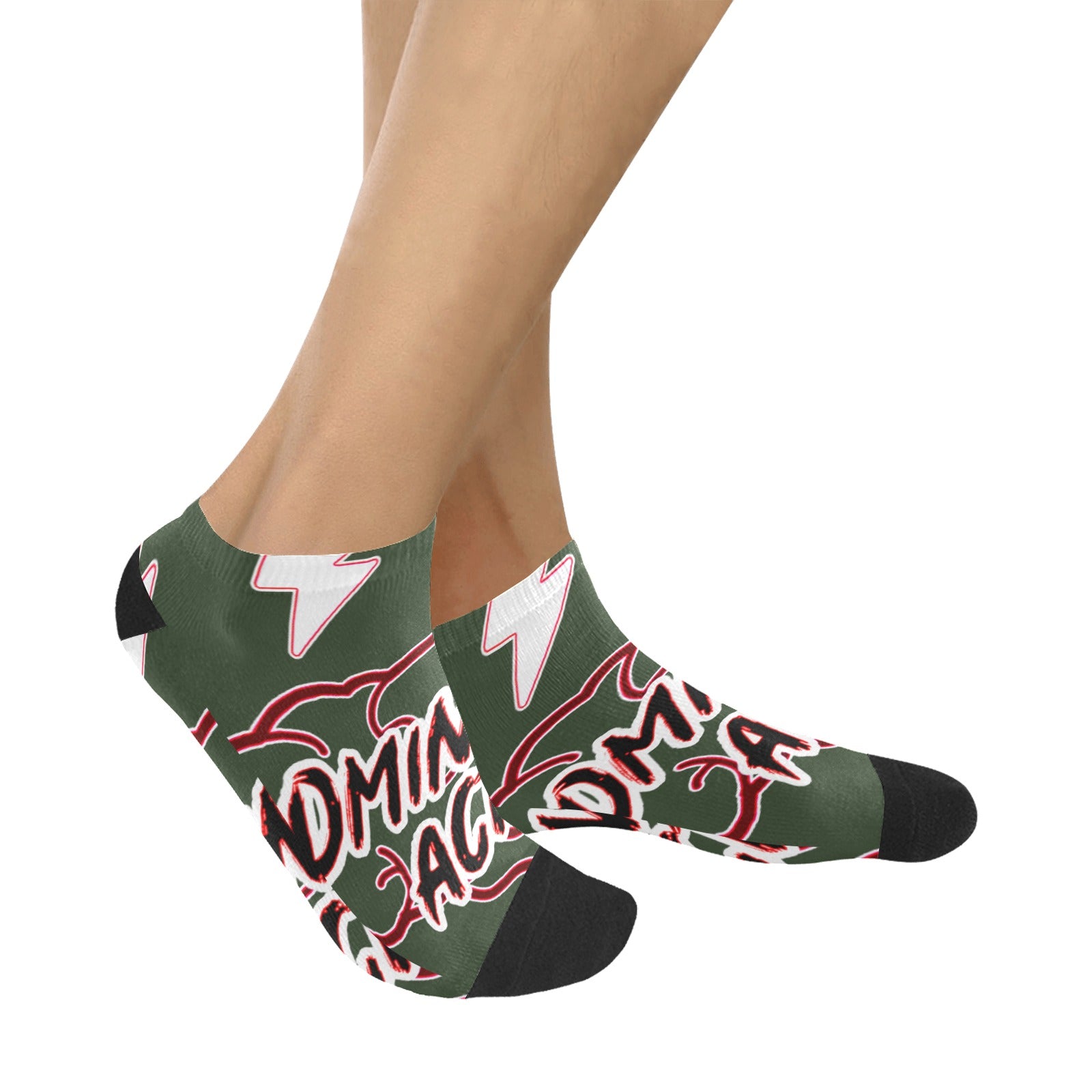 fz men's mind ankle socks one size / fz mind socks - dark green men's ankle socks