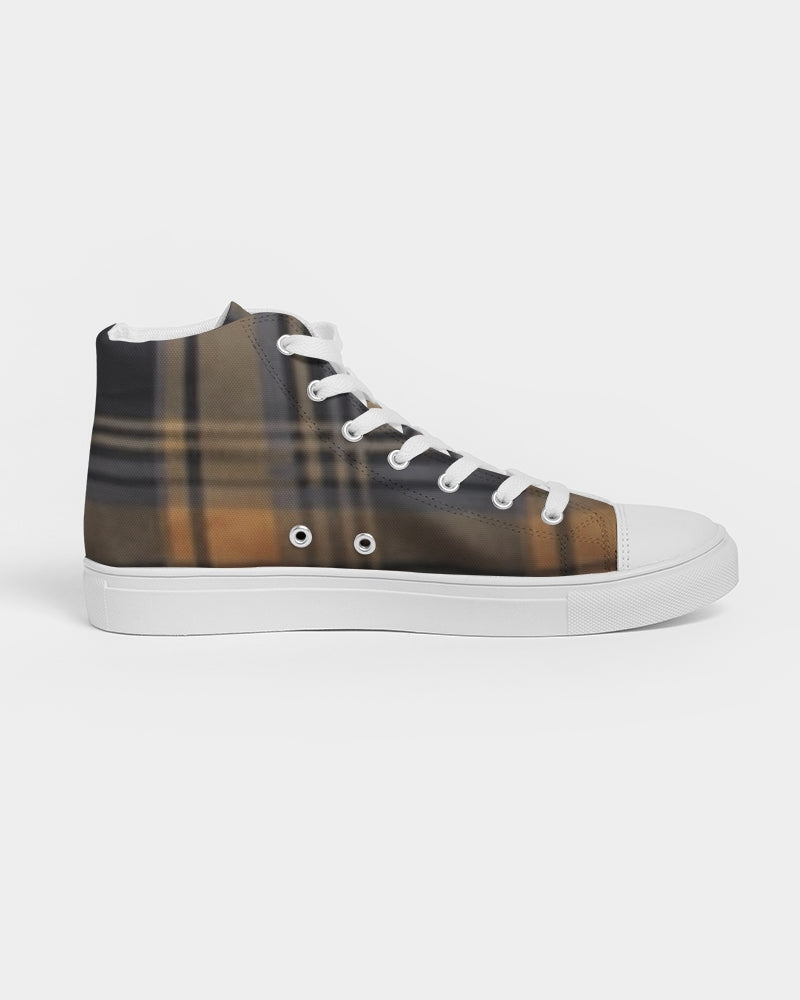 fz plaid men's hightop canvas shoe