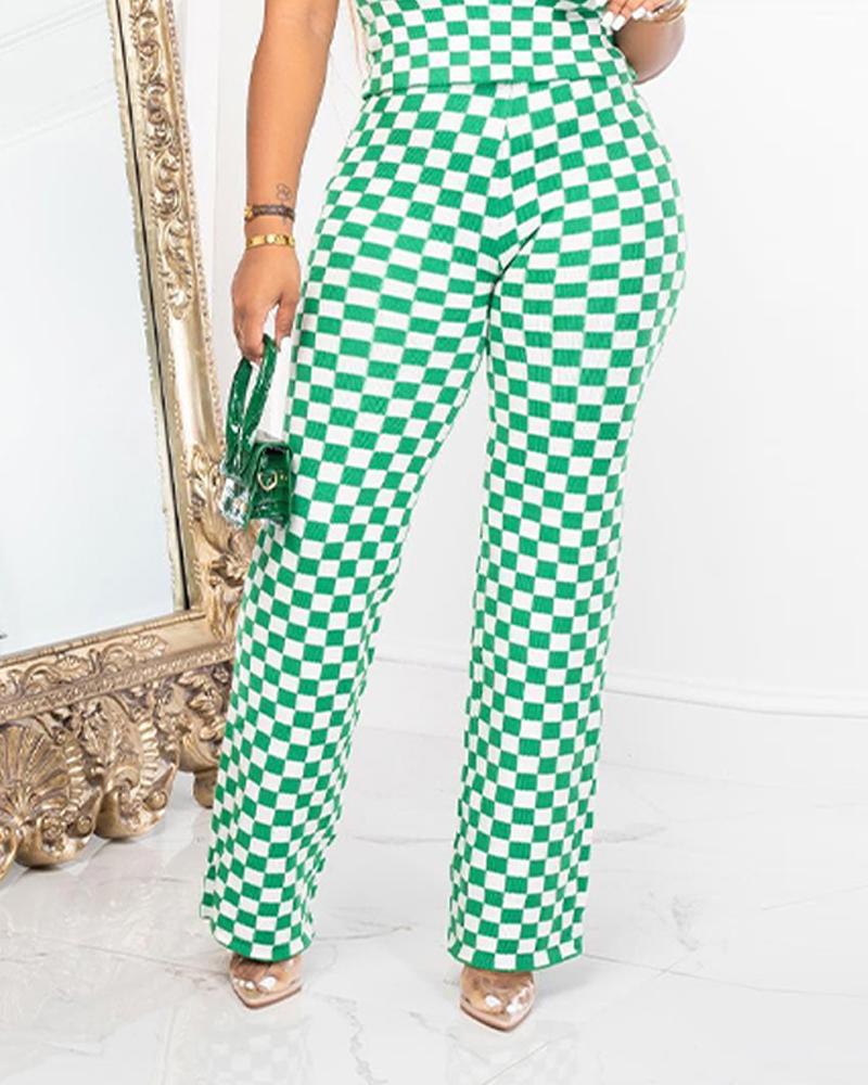 FZ Women's Plaid Print Pants Suit - FZwear
