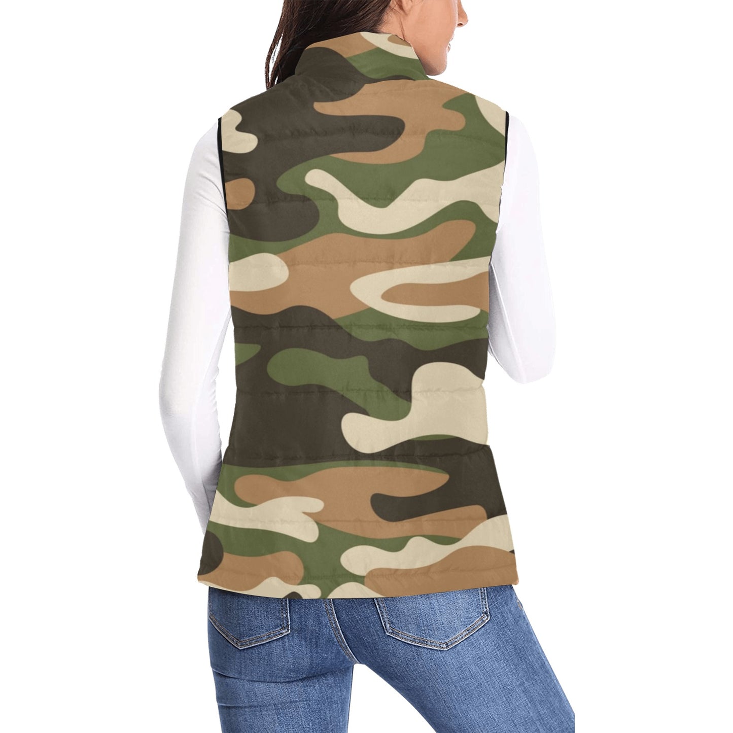 FZ Women's Puff Army 1 Jacket Vest - FZwear