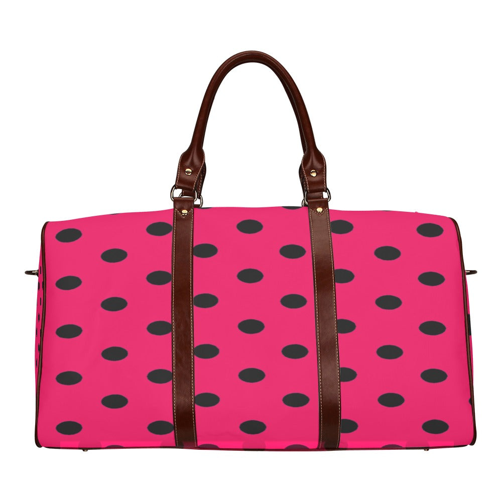 fz dot travel bag - small one size / fz dot travel bag - light red travel bag brown (small) (model 1639)