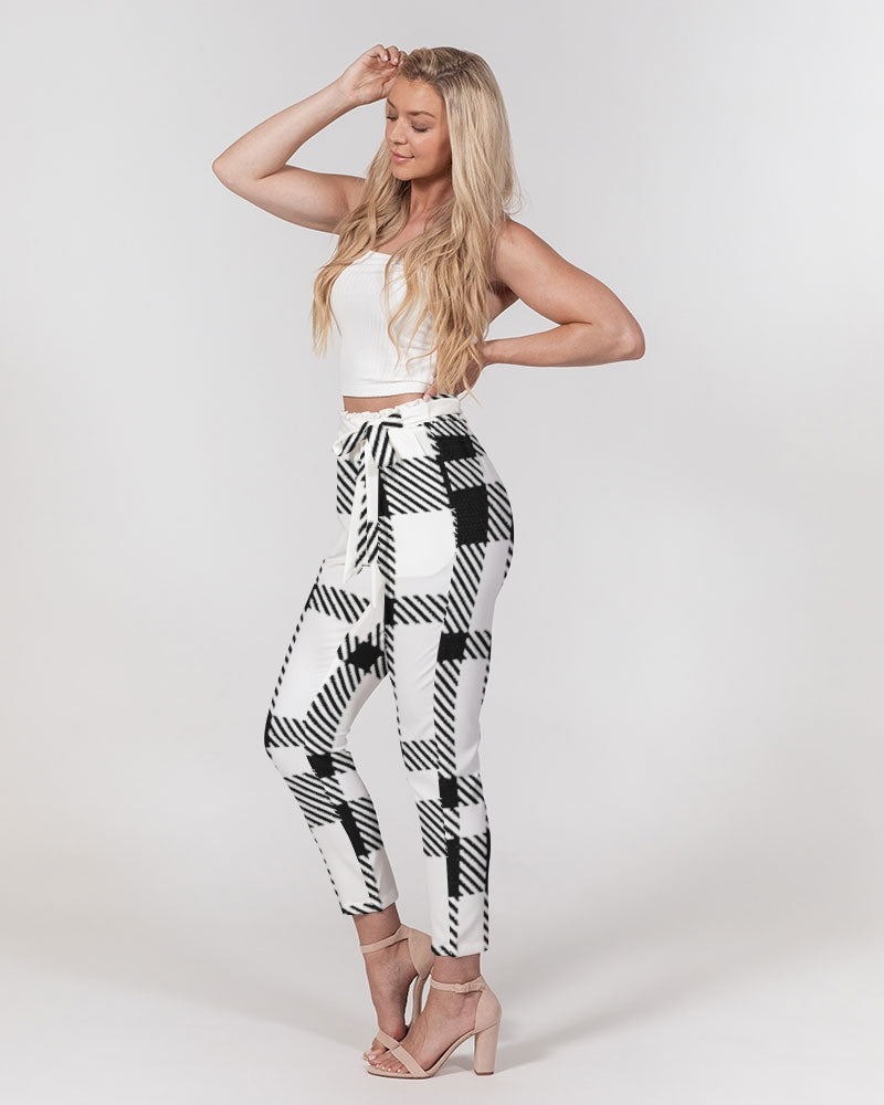 plaid flite women's belted tapered pants